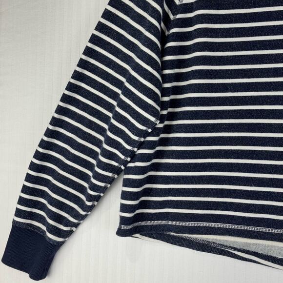 Mile(s) By Madewell Navy Blue & White Striped Pullover Sweatshirt Size Medium - Picture 7 of 8